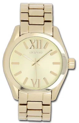 Imagen del producto de Reloj de cuarzo analógico para mujer y hombre, serie vintage, con correa de metal dorada, modelo D3UOC5718A