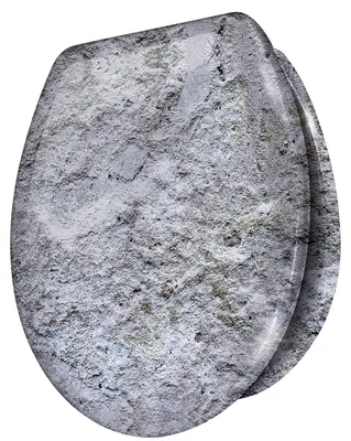 Produktbild von WC Sitz Toilettensitz mit Absenkautomatik Duroplast Klodeckel Klositz , Motiv:Felsen
