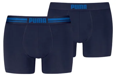 Productafbeelding van Heren boxershorts PUMA MEN EVERYDAY PLACED LOGO BOXER 2-pack, artikelnummer 93847619, kleur: marineblauw/blauw, maat: M