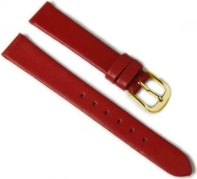 Produktbild von Eulit Dolly Uhrenarmband Kalbleder rot seidenmatt rembordiert Verlauf , Anstoß:10 mm