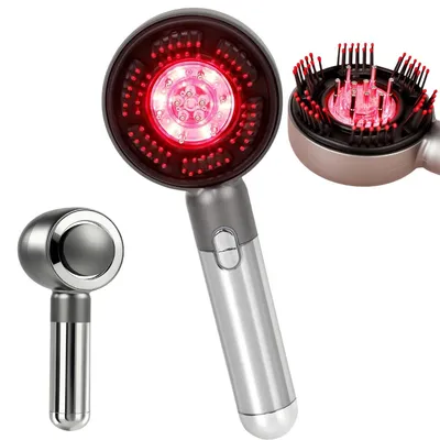 Produktbild von Elektrische Kopfmassagegeräte, Haarbürste, Kopfhaut Massagebürste, Massage, 3 Einstellung, EMS, Rotlicht, Ölbürste, Trocken/Nass, kabellos