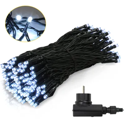 Zdjęcie produktu dla Jopassy 10M LED Lampki choinkowe Oświetlenie dekoracyjne IP44 na zewnątrz w ogrodzie 8 trybów 100LED zimna biel