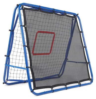 Obrázok produktu pre Sieť na tréning futbalu – tréningová sieť – obojstranná – s cieľovou zónou – stabilná oceľová konštrukcia – 80/100/120 cm – modrá
