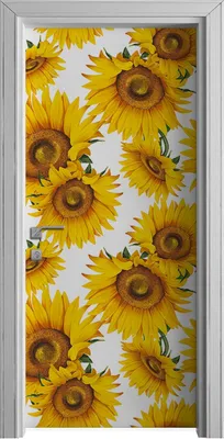 Produktbild von Tür Selbstklebende 90x210 cm Türfolie Türtapete Klebefolie - Sonnenblume Blumen