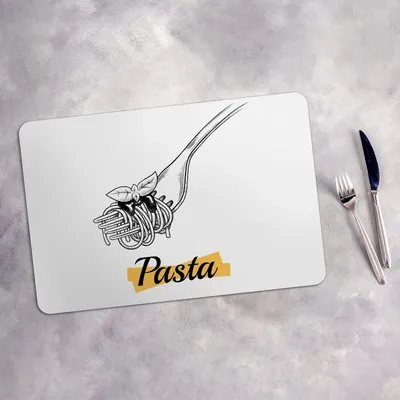 Produktbild von Tischset 4x45x30 cm + 10fi cm Platzset Tischmatte Platzmatte Untersetzer - Italienische Nudeln Pasta