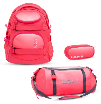 Produktbild von Wave Wave Infinity Schulrucksack Set 3 tlg. - Ombre Coral Paradise