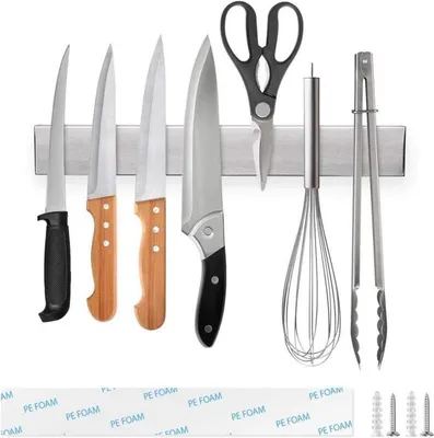 Zdjęcie produktu dla Listwa magnetyczna na nóż 30cm Samoprzylepna stal nierdzewna