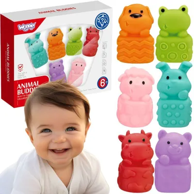 Obrázok produktu pre Woopie Baby – sada 6 mäkkých hmatových zvieratiek