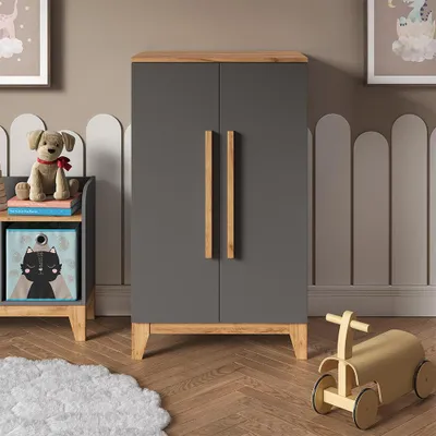 Produktbild von Vitalispa Kinderkleiderschrank Malia, 70 x 120 cm, Grau/Artisan