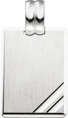 Produktbild von JOBO Anhänger Gravur Gravurplatte eckig viereckig 925 Sterling Silber matt mattiert