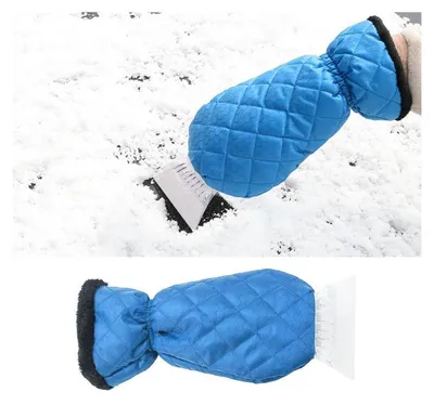 Image de Racloir à glace avec gant, couleur bleu ciel, 30 cm
