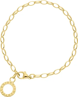 Produktbild von Armband Giorgio Martello Milano mit Schriftzug zum Einhängen von Charms, Silber 925 Gold 16 cm