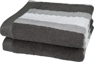Produktbild von Ross Walk-Frottier Handtücher Harmony Streifenfond Handtuch 50x100 cm graphit