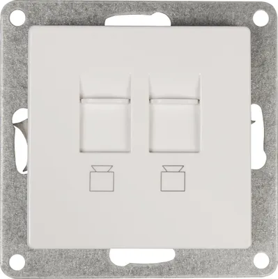 Produktbild von Netzwerkdose McPower "Cup", 2x RJ45, UP, weiß, poliert / Hochglanz