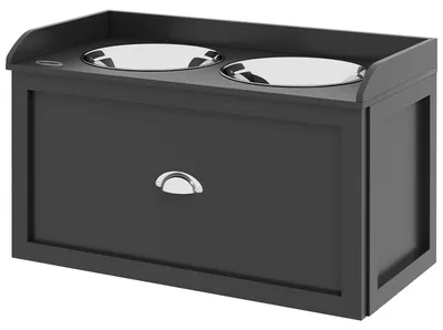 Produktbild von PawHut Hundenapf, erhöhte Futterstation mit 2 x 2L Edelstahlschalen, Schublade