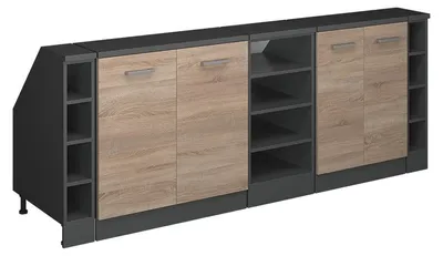 Produktbild von Küchenschrank für Dachschrägen Vicco R-Line Sonoma 210 cm 5er Set Schrankkorpuss 60 cm Tiefe, Model 59986