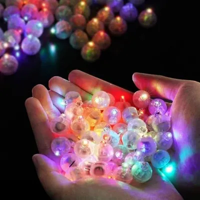 Zdjęcie produktu dla Lampki LED do balonów 100 sztuk mini kolorowe dekoracja imprezę