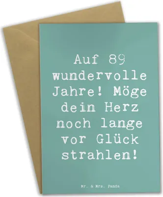 Produktbild von Mr. & Mrs. Panda Grußkarte Spruch 89. Geburtstag - Meeresbrise - Geschenk, Weisheit und Liebe, Geschenkideen, Happy Birthday, einladungskarten, weihnachtskarten, Feier