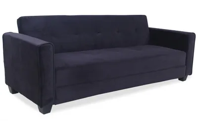 Image de MENZZO Canapé convertible 3 places Clayton Velours Noir