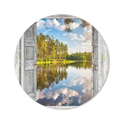 Produktbild von MuchoWow® Mauspad Mousepad Wasser - Landschaft - Fenster - Aussicht 20x20 cm - Mousepads - Maus Mat - Pad - Mausunterlage - Schreibtischmatte