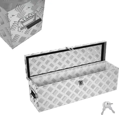 Obrázek produktu pro LARS360 Silver 38L Hliníková bedna na nářadí Hliníková přepravní bedna Box pro nákladní automobily Box pro přívěsy Úložný box Box do kufru auta Úložný box Přepravní box Kovová bedna