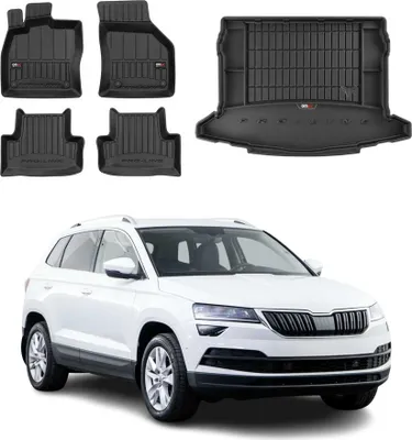 Produktbild von OMAC Fußmatten & Kofferraumwanne Set für Skoda Karoq 2017-2025 Schwarz Gummi 5x
