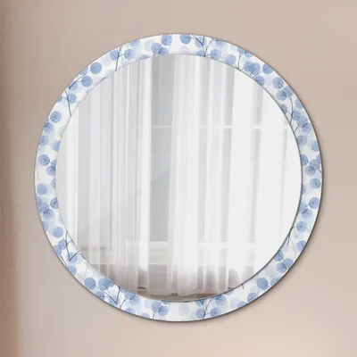 Produktbild von Modern Spiegel - Wandspiegel Design Wandmontage – Badspiegel mit Aufdruck - Rundspiegel - Äste Blätter - Runder: Ø100cm