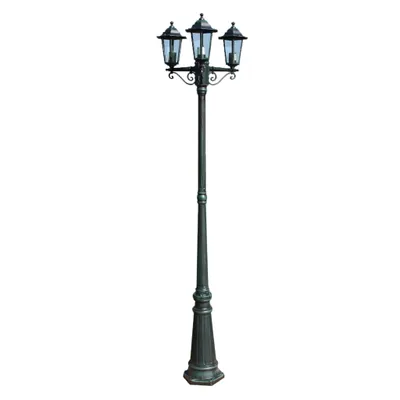 Immagine prodotto di The Living Store Lanterna da giardino a 3 luci 215 cm verde scuro/nero alluminio