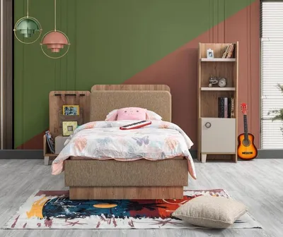 Immagine prodotto di Set per cameretta Braun: lettino, comodino e libreria – mobili di design