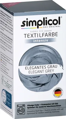 Produktbild von simplicol Textilfarbe intensiv: DIY Färbemittel in 23 Farben inkl. Farb-Fixierer, Farbe:Elegantes Grau (1817), Größe:1er Pack