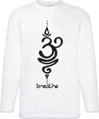 Produktbild von Urban Backwoods Breathe Symbol, Langarm T-Shirt, Farbe: Weiß, Größe: 5XL