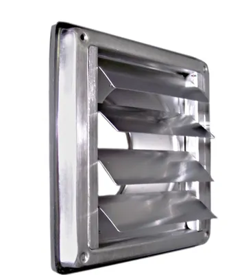 Produktbild von Edelstahl Überdruck Abluftgitter LG-5010 Inox DIN 100 Lamellen Lüftungsgitter