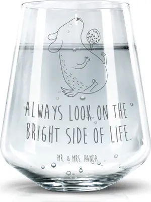 Produktbild von Mr. & Mrs. Panda Glas Hund Keks - Transparent - Geschenk, Becherglas, Trinkgefäß, Optimistisch, Optimist, Hundekekse, Wasserglas, Trinkglas, Sprüche, Tumbler, Leckerli