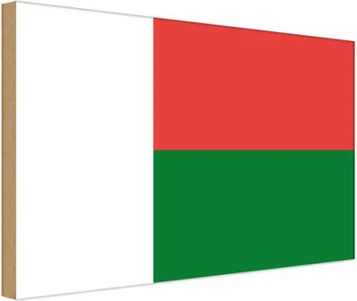 Produktbild von vianmo Holzschild 20x30 cm Madagaskars Madagascar Flagge Fahne Wappen