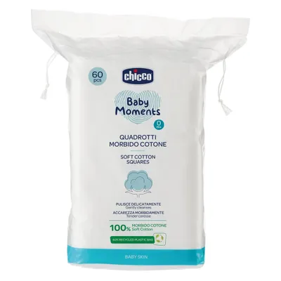 Obrázek produktu pro Chicco Baby Moments Bawełniane waciki kosmetyczne 0m+, 60 sztuk