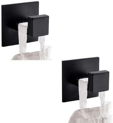 Imagen del producto de Ganchos para baño de acero inoxidable, color , paquete de 2, autoadhesivos