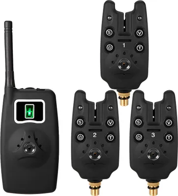 Produktbild von Lixada Wireless Angeln Bissanzeiger Set Digital Angeln Alarm Kit LED Alarmanzeige Alarm Bell Empf?nger Angelger?t mit Rei?verschluss Box