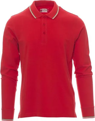 Produktbild von Langarm Poloshirt "AVIAZIONE" - Payper Rot/Italien XS