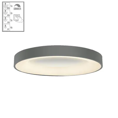 Obrázok produktu pre LED stropné svietidlo GENTIS 50W, 4000K, sivé, Ø: 60 H: 9 cm, 4-stupňové stmievanie