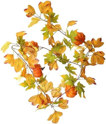 Image de Guirlande d'automne "Citrouille" d'environ 160 cm de long, avec des citrouilles et des feuilles