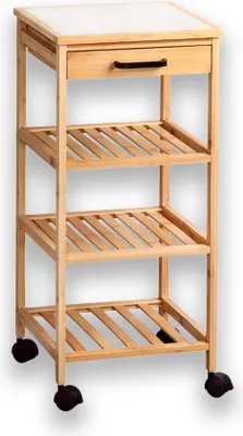 Image de Kesper Chariot de cuisine 34x34x73 Chariot de service avec tiroir Bambou