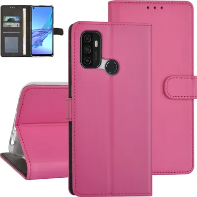 Produktbild von Oppo A53s Book type case - Card holder - Magnetic closure - Hot Pink