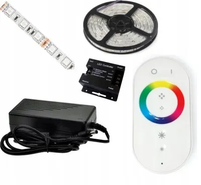 Produktbild von Omako LED-Streifen-Set 5m RGB 5050 mit Touch-Fernbedienung Netzteil