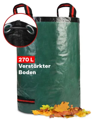 Produktbild von NOOR Gartensack PROFI 270 Liter Ø 67 x 75 cm - 210 g/m² PP/PE - robuster Gartenabfallsack mit Verstärkungsreif & Tragegriffen