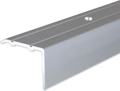 Produktbild von PROVISTON | Winkelprofil | Aluminium eloxiert | Silber | Breite 24.5 mm | Höhe 18 mm | Länge 1000 mm | Gebohrt | Treppenkantenprofil | Treppenwinkel | Treppenkante | Kombiwinkel | 1 Stück