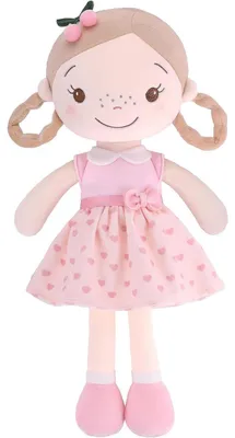 Productafbeelding van Zachte stoffen engelpop, doopcadeau, knuffel voor baby meisjes, brenger van geluk, 40 cm, "Kersenmeisje"-model