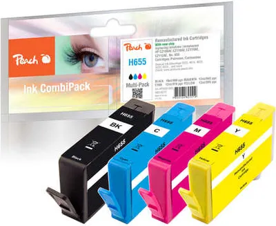 Produktbild von Peach PI300-593, Schwarz, Magenta, Gelb, 19 ml, 12 ml, 665 Seiten, Multipack