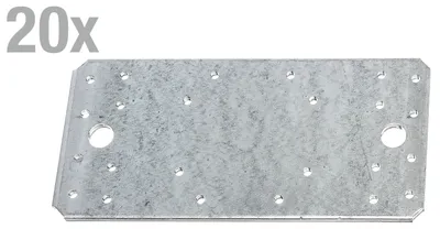 Immagine prodotto di Alberts 837082 Connettore piatto, zincato sendzimir, 190 x 90 x 3,0 mm, set da 20