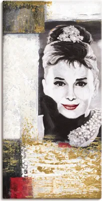 Produktbild von ARTland Leinwandbild Hollywood Legenden VI - Audrey Hepburn Größe: 30x60 cm