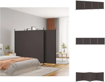 Obrázok produktu pre vidaXL 4-dielny paraván hnedý 698x180 cm látka - oddeľovač miestností